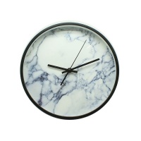 White Marble Look Wall Clock - 30cm Photo