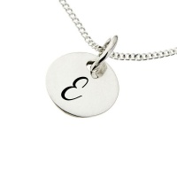 "Engraved Initial - E on 10mm sterling silver disc" Photo