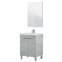 San Marco Tiles Concrete Range Bathroom Cabinet 60 cm incl. Mirror and Ceramic Basin Photo