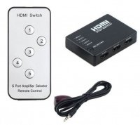 5 Port HDMI Amplifier switch with IR Remote Controller Photo
