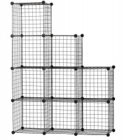 LASA 9 Cube Wire Metal Grid Bookcase Shelf Storage Cabinet Organizer Photo