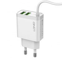 LDNIO DL-A321IQ 3.1A Smart Charger with 2 USB Ports and a Lightning Cable Photo