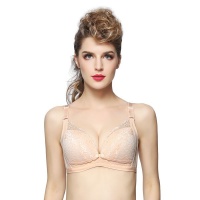 Unicoo Comfort Lace Middle Open Nursing Bra - Beige - C Cup Photo