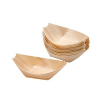 Boat Shape Disposable Bamboo Hot Fast Food Containers Plate Pack 20 Photo