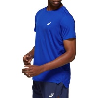 Asics Men Silver Short Sleeve Top Running/Training Top - Blue Photo
