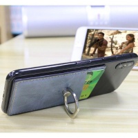 Adhesive Cellphone credit Card Holder Plus Ring Bracket- Brown Photo