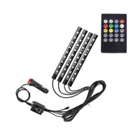 9 LED RGB Car Atmosphere Strip Light With Wireless Remote Control Photo
