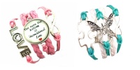 Urban Charm Set of 2 Infinity Bracelets Autism Support - Pink Turquoise Photo