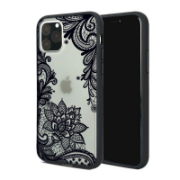 Funki Fish Floral Lace Henna Cover for iPhone 12 MINI - Black Photo