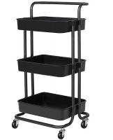 LASA 3-Tier Cart with Handle for Kitchen Bathroom Office Photo