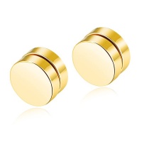 Men;s Gold Magnetic Stud Earrings Photo
