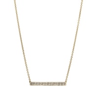 9Kt Yellow Gold & Diamond Double Bar Necklace Photo