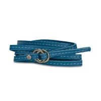 No Memo - Versatile Leather Bracelet Choker Belt Anklet - Turquoise Photo