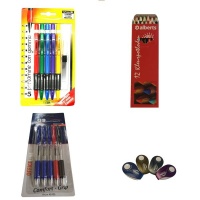 Stationery Set - 12 Colour Pencils 5 Pens 5 Mechanical Pencils 4 Erasers Photo