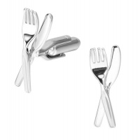 OTC Silver Knife & Fork Cutlery Style Cufflinks Photo
