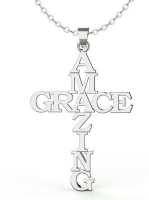 Solid Stainless steel Amazing Grace Pendant and Chain Photo