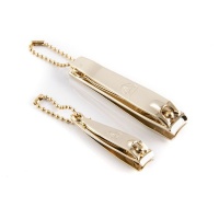 Kellermann Nail Clippers Large and Small - Gold-Plated FU 8129 G - 2 Piece Photo