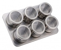 7 pieces Magnetic Stainless Steel Fridge Hang Spice Storage Jars Rack Set Photo