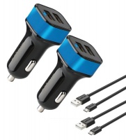 Astrum [Dual Pack] 4.8A Dual USB Car Charger Micro USB Cable - CC340 Photo
