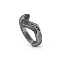 Guess - Triometric - Two Tone Guess V-style Ring Silver and Black S Photo