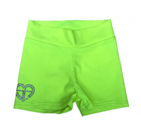 StrutActive Strut Active Neon Green Gym Dance & Booty Lycra Hot Pants Shorts Photo
