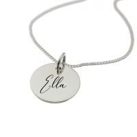 ""Ella" Personalised Engraved Necklace in Sterling Silver" Photo