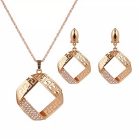 LGM Elegant Cubic Zirconia Square Earrings & Necklace Photo