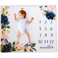 Baby Milestone Blanket - Blue Roses Photo