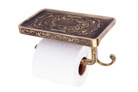 Trendy Taps Brass Toilet Roll Holder with Phone Shelf Photo