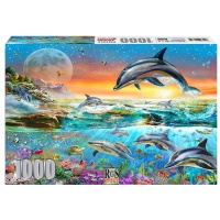 RGS Group Evening Dolphins 1000 Piece Jigsaw Puzzle Photo