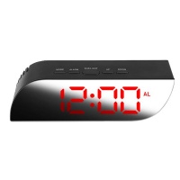 Creative Trapezoidal Digital LED Mirror Alarm Clock - Red Font Photo