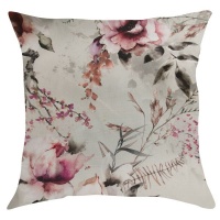 Off White Pillow/Scatter Cushion with Tea Roses & Flowers Photo