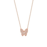 Zircon Stone Butterfly necklace 925 Sterling Silver Photo