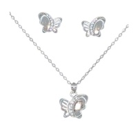 Silver Butterfly Necklace and Earring Set Photo