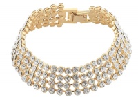 Swarovski Clear Crystal Glamour Bracelet - Gold Plated by Zana Jewels Photo