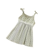 Fun Summer Girls Dress with Tulle Overlay - White Photo