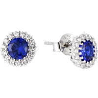 Kays Family Jewellers Classic Sapphire Halo Studs on 925 Silver Photo