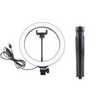 10" LED Ring Light Dimmable 3 Colour Setting Desktop Tripod with Remote Photo