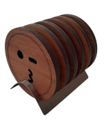 Formarelli Designs - Happy Face Wooden Coasters Photo