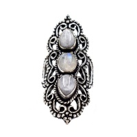 Harmoni Decorative Moonstone Semi Precious Stone Ring - Adjustable Size Photo
