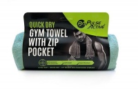 Gym Towel with Zip Pocket - Teal Photo