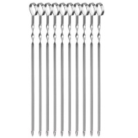 Reusable Stainless Steel BBQ Rod Set - 10 Pieces Photo