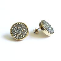 jangi Ladies Gold Tone Plated Silver Gem Encrusted Earrings Photo