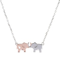 Kool Africa - Sterling Silver Necklace w/ Timeless Design - Two Elephants Photo