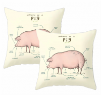 PepperSt Scatter Cushion Cover Set | The anatomy of a Pig Photo