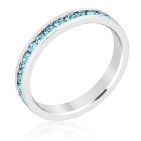 Stylish Stackable Aquamarine Crystal Ring Photo