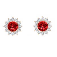 Stella Luna Mia earrings - Made with Swarovski Ruby Crystal Rosegold Photo