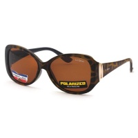 Lespecs Oval Ladies Polarized Sunglasses - Dark Shiny Tortoise Photo