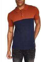 I Saw it First - Rust Mens Short Sleeve Knitted Polo Photo