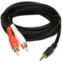 Audio Video AV Cable Aux 3.5mm Male Stereo Mini Jack to 2 RCA Speaker Photo